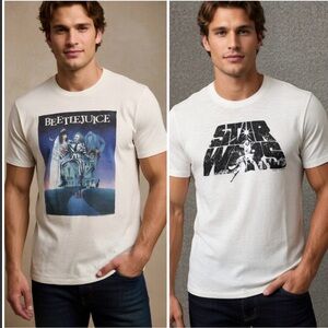 Bundle Of 2 Abercrombie & Fitch Mens Graphic T Shirt Star Wars & Beetlejuice M